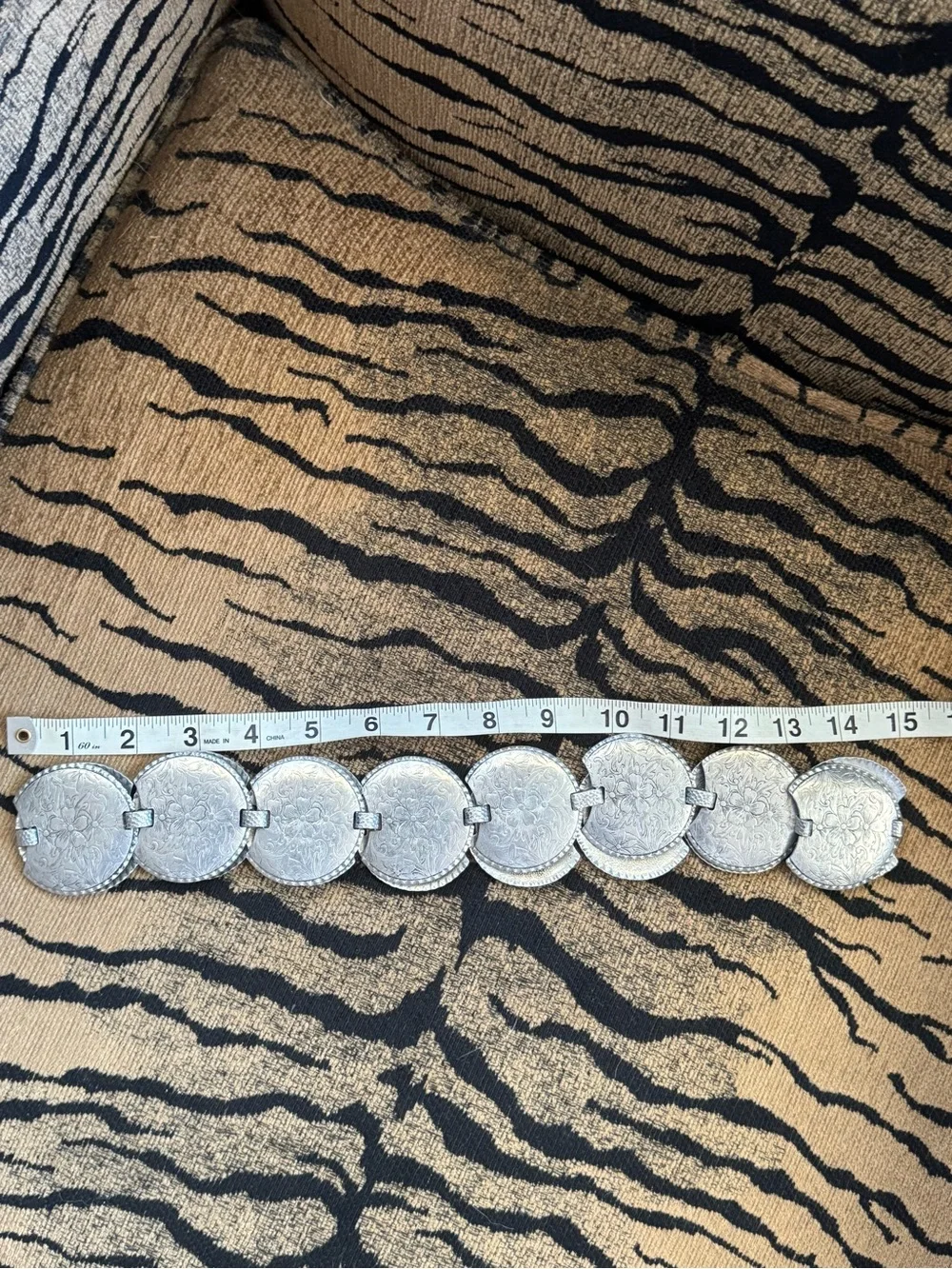 Vintage Silver-Tone Coin Link Belt